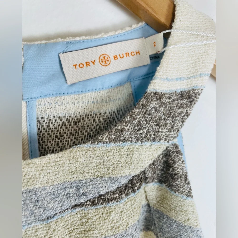 TORY‎ BURCH STRIPED SLEEVELESS DRESS
